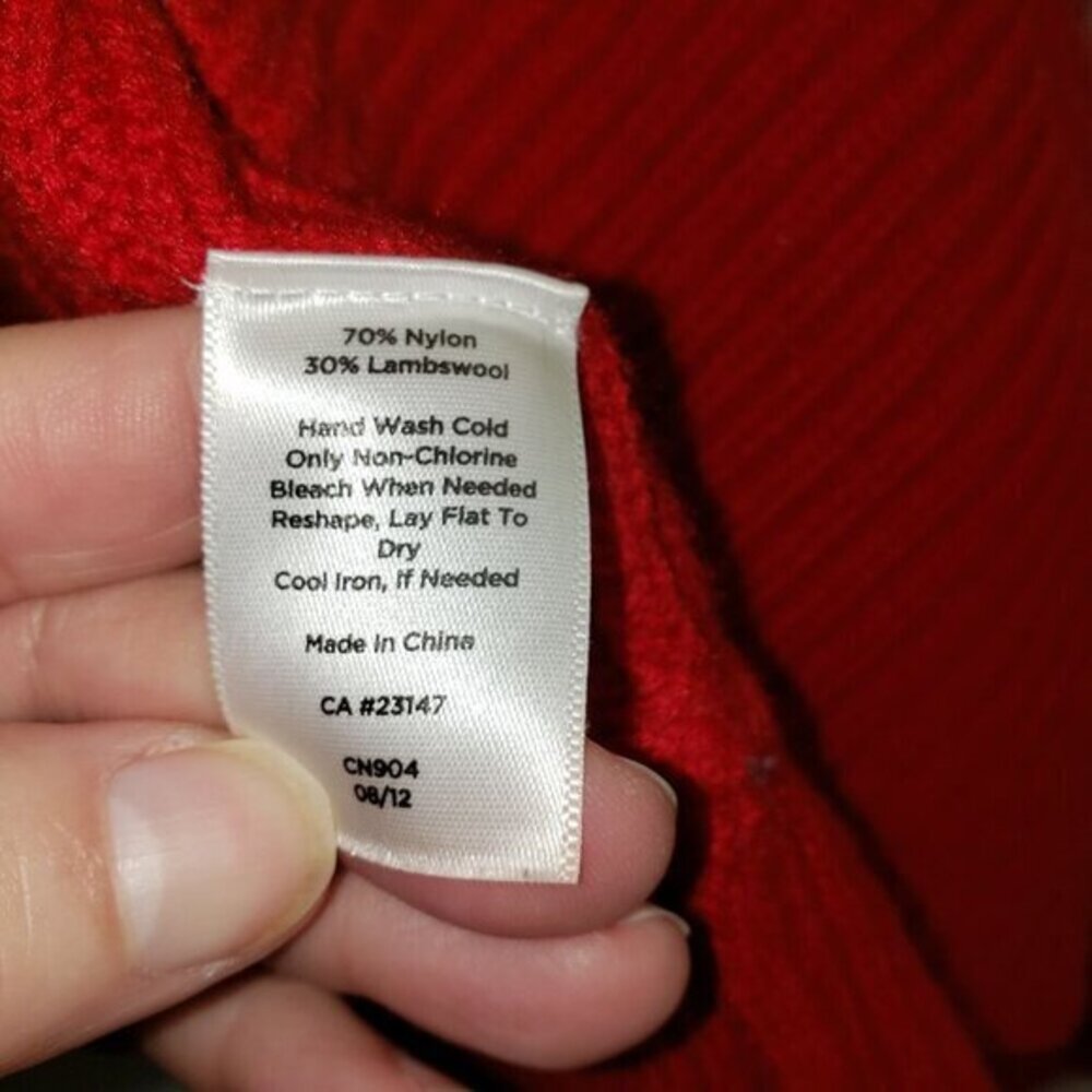 Talbots Red Open Front Drapey Cardigan Wool Blend… - image 5